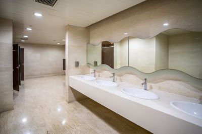 Wide View of Renovated Bathrooms